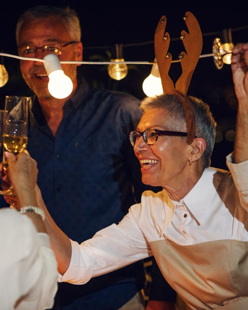 Woman enjoying a Christmas Party